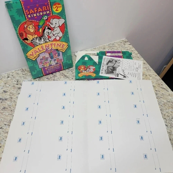 🌴3/$15🌴 Vintage Safari Kingdom Valentines Day Kit Class Room School - Picture 11 of 11